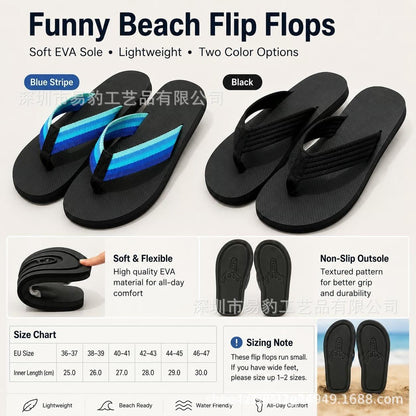 Cross-Border New Middle-Finger Sand-Print Flip-Flops Middle Finger Sandprint Flip Flops