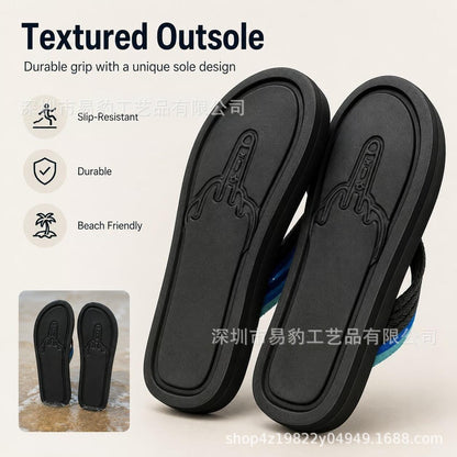 Cross-Border New Middle-Finger Sand-Print Flip-Flops Middle Finger Sandprint Flip Flops